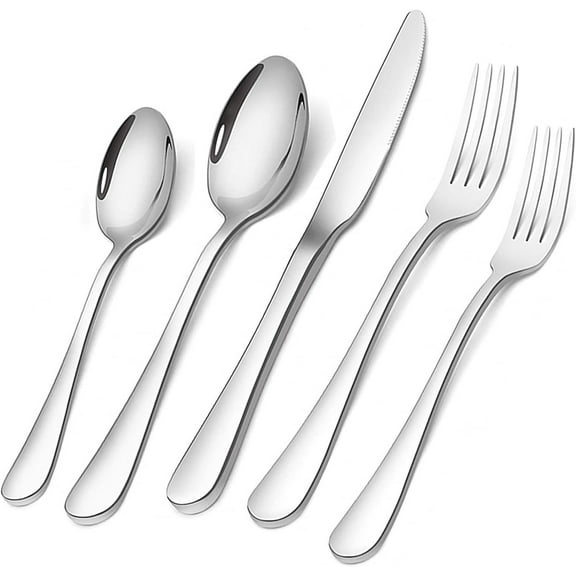 Silverware Set, PETGLE Flatware Set Service for 4 Stainless Steel Cutlery Set 20 Piece Include Upgraded Knife Spoon Fork Mirror Polished, Dishwasher Safe