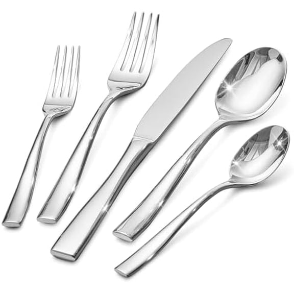Silverware Set for 4, 20-Piece Stainless Steel Flatware Set with Forks, Knives, Spoons, Dishwasher Safe Cutlery Set for Home, Wedding, Rust-proof