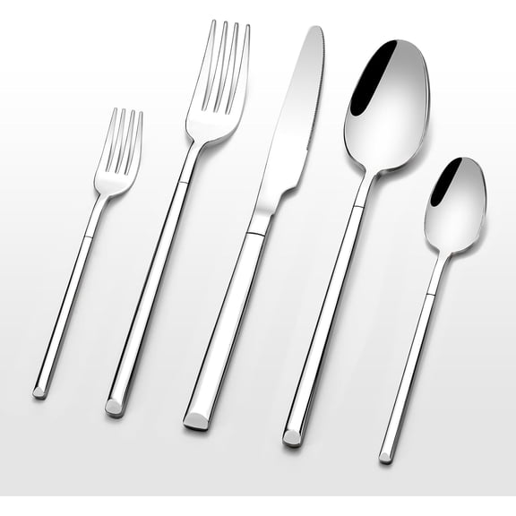 Silverware Set for 8, 18/10 Heavy Duty Stainless Steel Flatware Set, 40 Piece Premium Cutlery Sets including Spoons and Forks Set, Dishwasher Safe