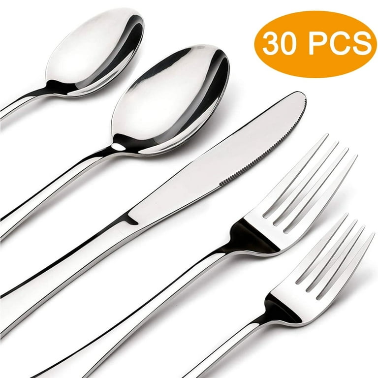 GPED Silverware Set, 30-Piece Stainless Steel Flatware, Service