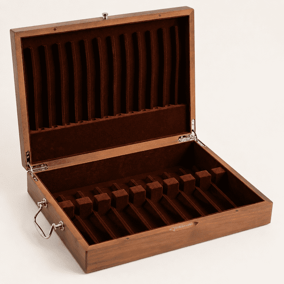 Silverware Storage Box with Lid, Flatware Storage Case with Handle, Silverware Chest Boxes for Flatware Organizer