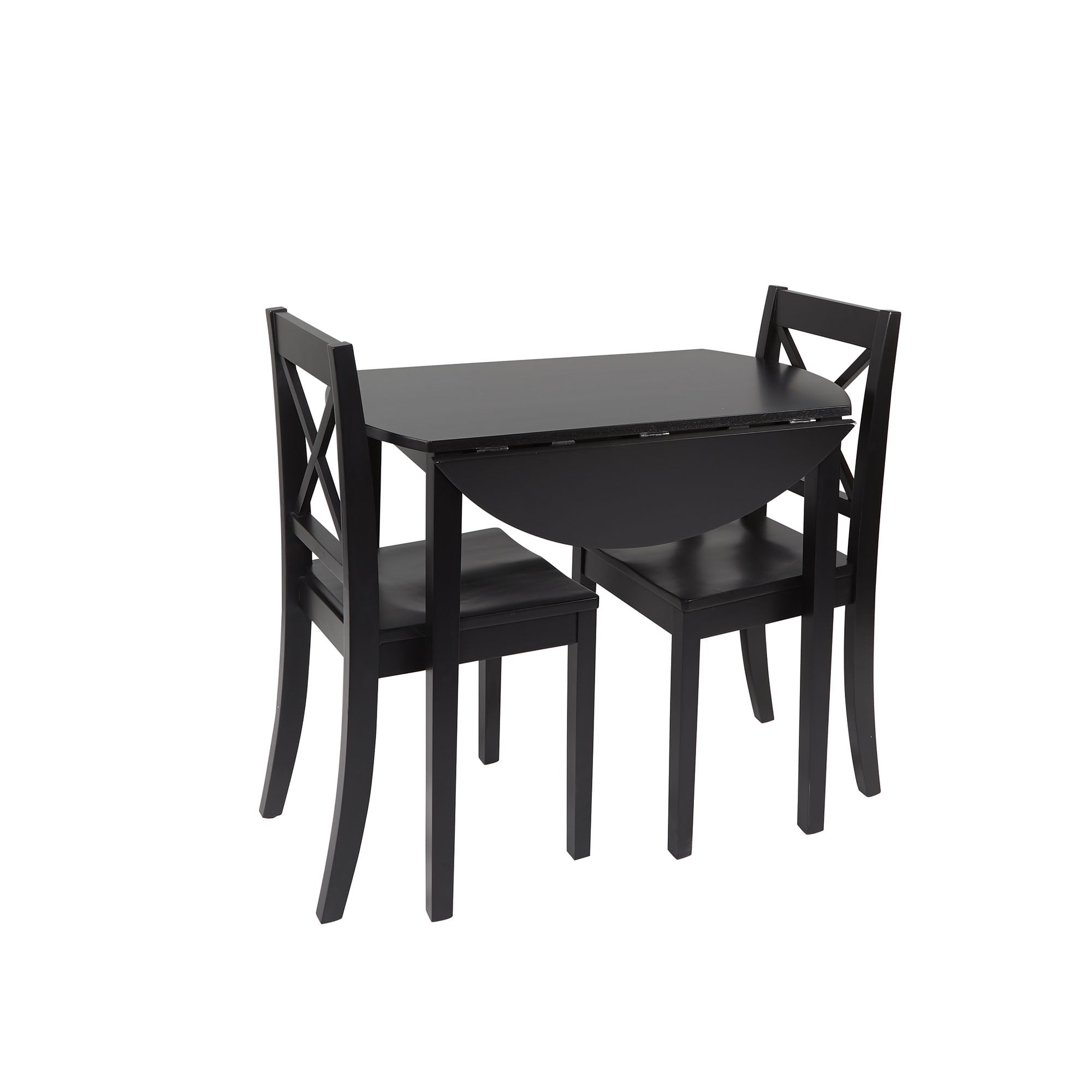 Silverwood Murphy Black 3 Piece Drop Leaf Dining Set with Chairs