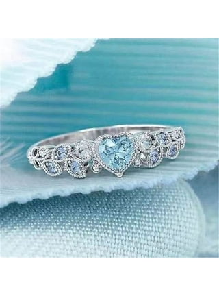 Walbest Women Luxury Shiny Diamond Ring Square Cubic Zirconia Jewelry Ring  Fashion Exquisite Finger Ring for Wedding Engagement 