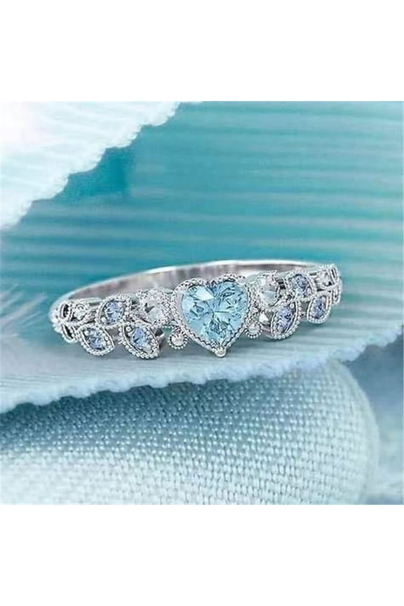 Silvery Heart Crystal Rings for Women Jewelry Ring Female Promise Rings Zircon Ring