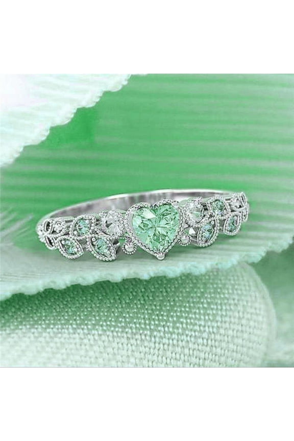 Silvery Heart Crystal Rings for Women Jewelry Ring Female Promise Rings Zircon Ring