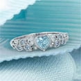 thumbnail image 1 of Silvery Heart Crystal Zircon Band Rings, Alloy, 1 of 1