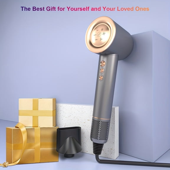 Silvery High Speed Ionic Hair Dryer,110000RPM Brushless Motor 1500W Magnetic Concentrator