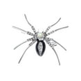 thumbnail image 1 of Silvery Tone Clear Crystal Colored Rhinestones Black Creepy Spider Bug Brooch Pin, 1 of 5