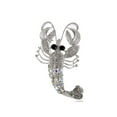 thumbnail image 1 of Silvery Tone Iridescent Clear Rhinestones Gothic Nautical Lobster Crab Brooch Pin, 1 of 5