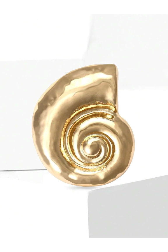 Silvery White Glossy Snail Shell Brooch For Women Fashion Pin Accessory