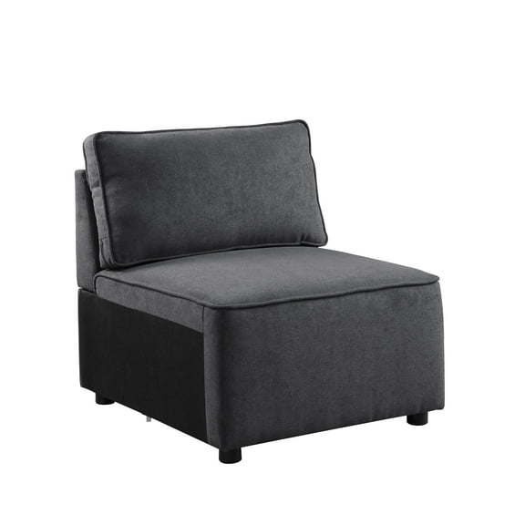Silvester Modular Armless Chair in Gray Fabric