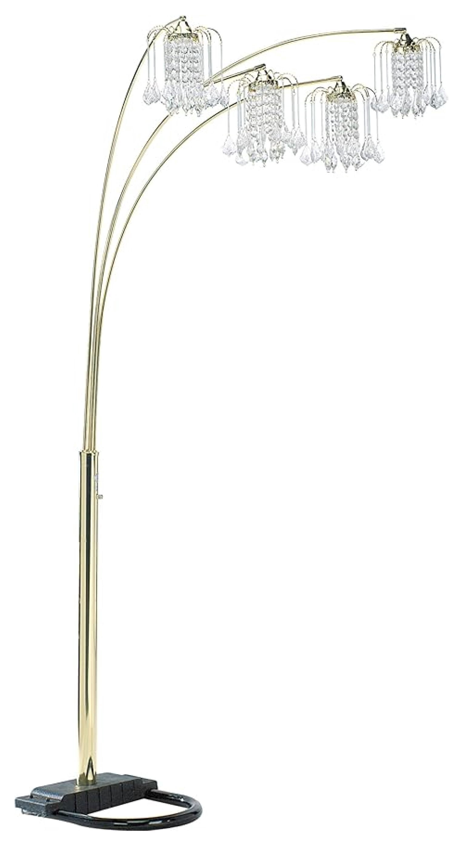 Silvia Arc Floor Lamp with Dimmer, Polished Brass - 90" Adjustable Arc ...