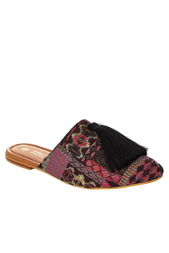 Silvia Cobos Milonga Fringed Tassel SlipOn Mule