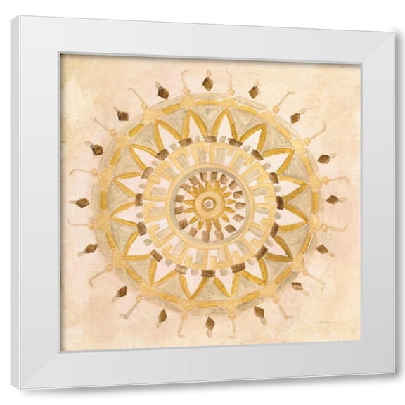 Silvia Vassileva 4x14 White Modern Wood Framed Wall Art Titled - Textured Mandala
