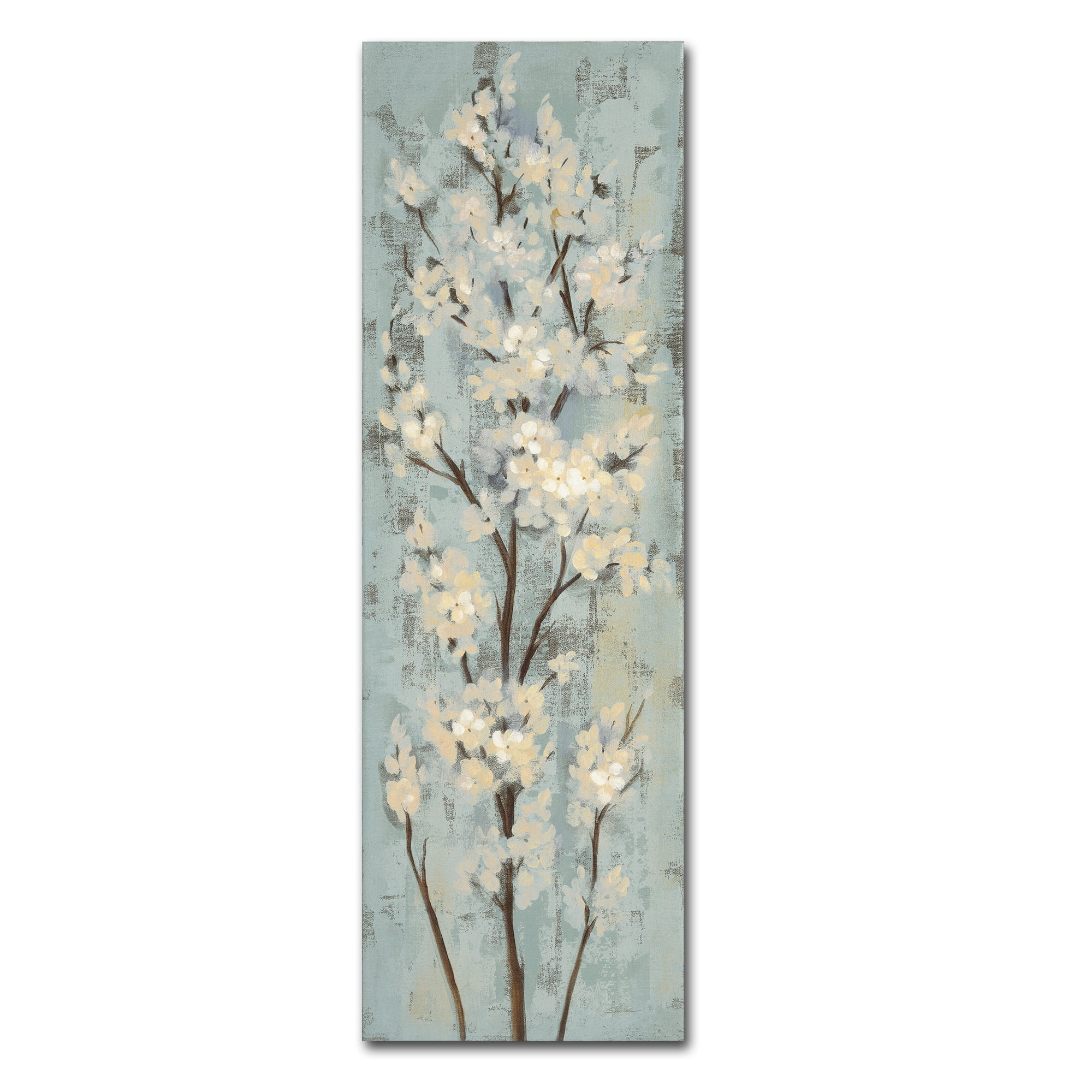 Almond Branch I Light Blue Canvas Art Print