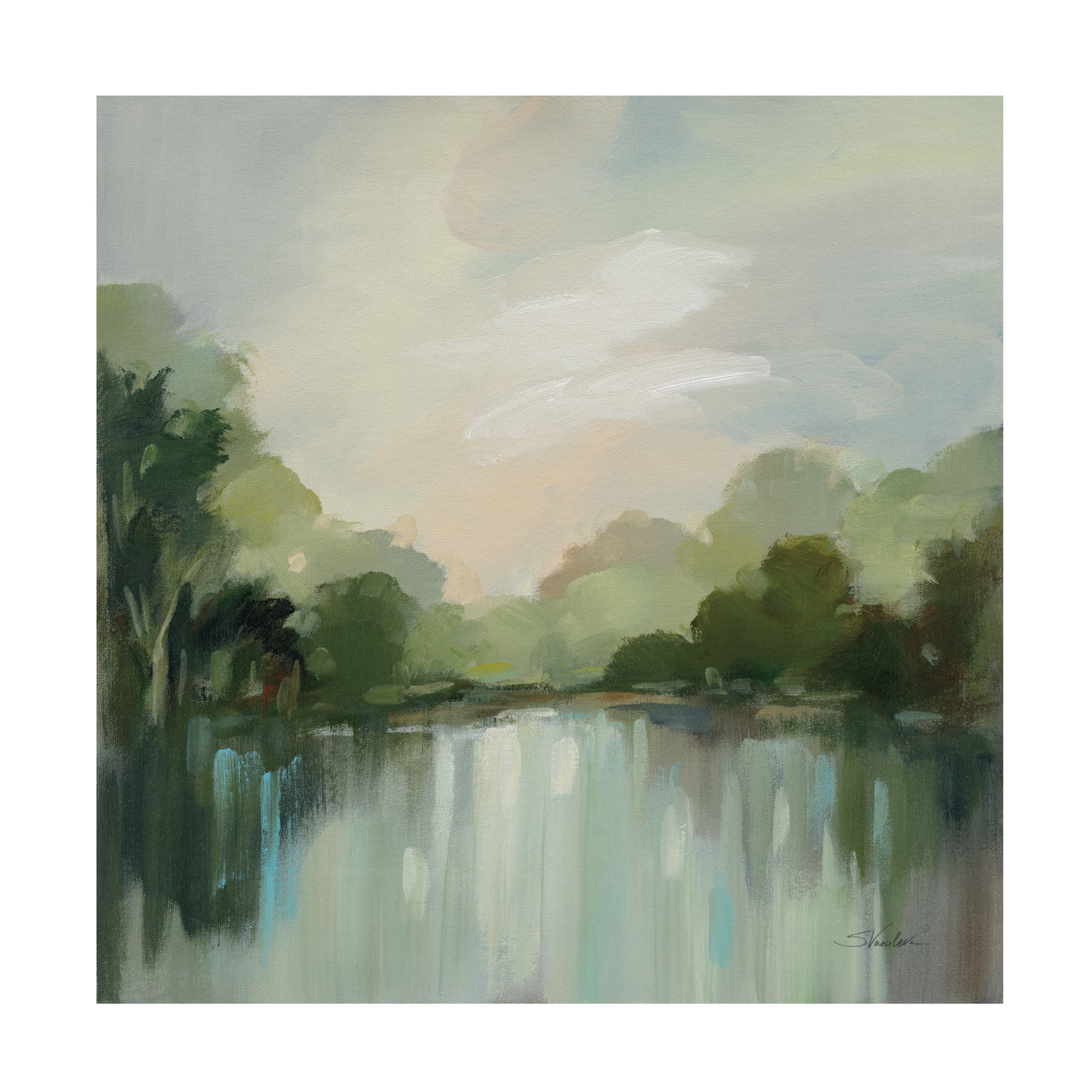 Green and Tan Landscape Canvas Art for Kids, 24" x 24"