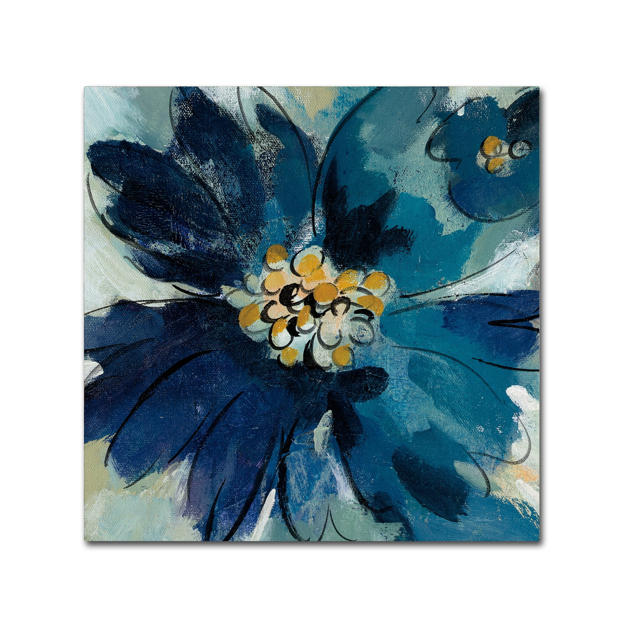 Silvia Vassileva 'Inky Floral III' Canvas Art