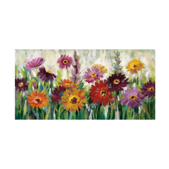 Trademark Fine Art Silvia Vassileva Jewel Daisy Gerbera Canvas Wall Art - 24x47