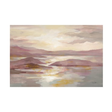 Silvia Vassileva 'Pink and Gold Landscape' Canvas Art