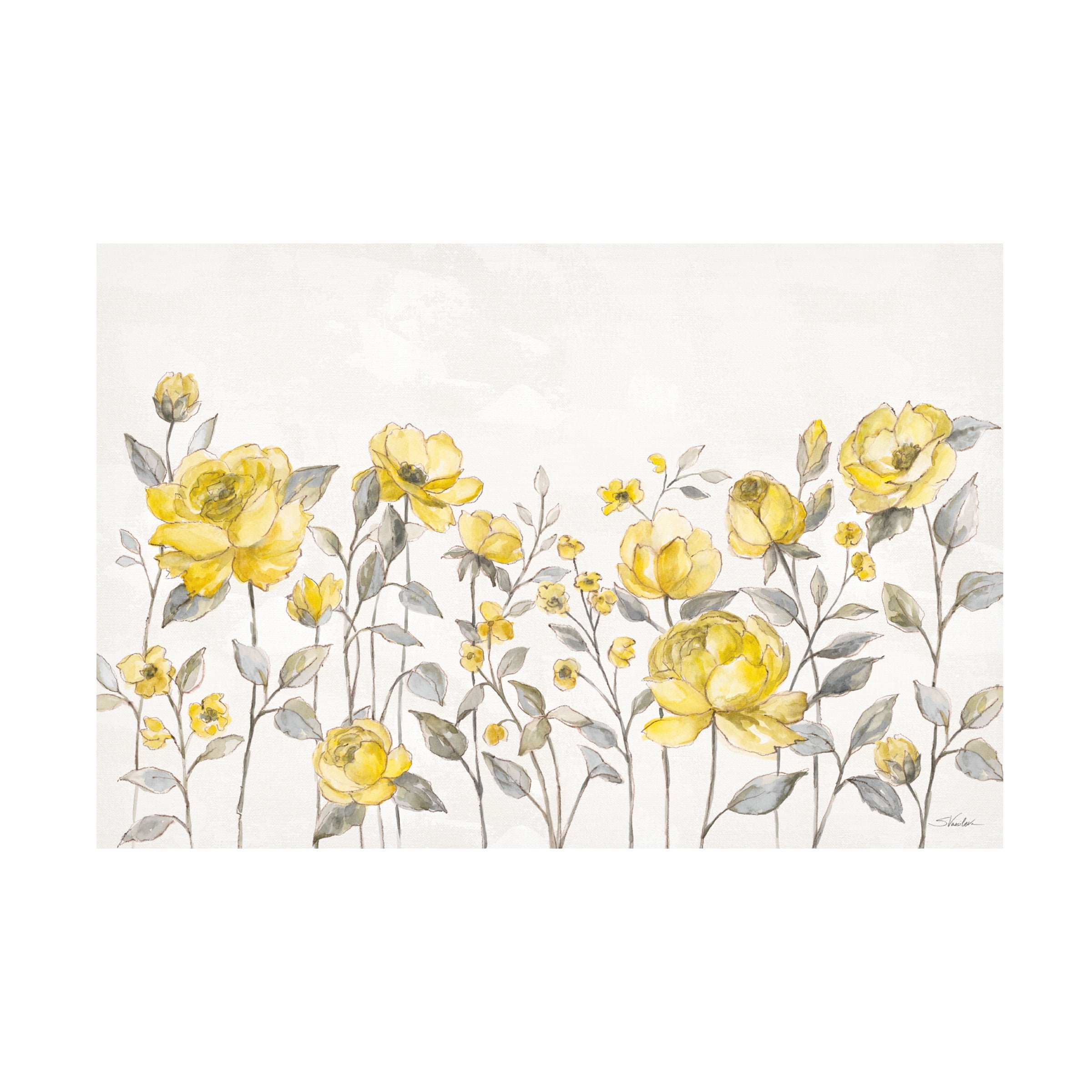 Silvia Vassileva 'Sunny Roses I No Words' Canvas Art