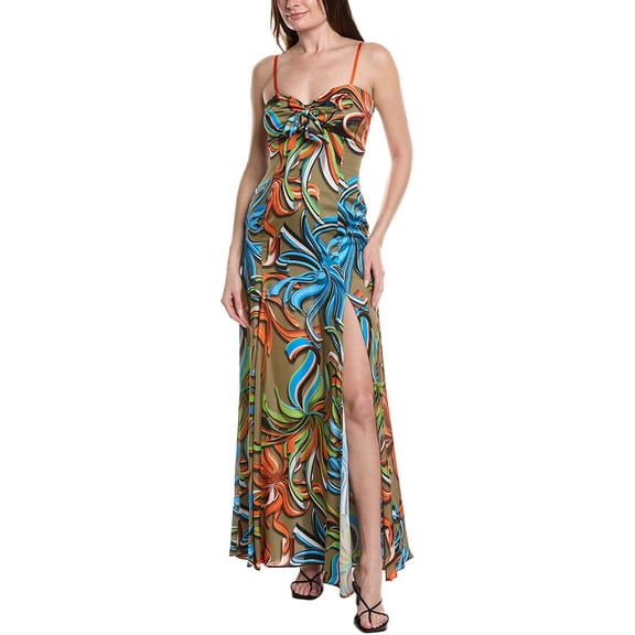 Silvian Heach womens  Maxi Dress, 40, Green