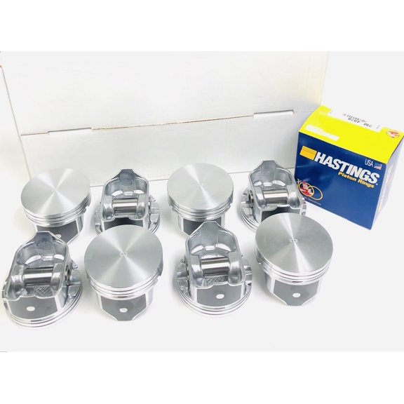 Silvolite Hypereutectic Flat Top +.030 over size Pistons & Rings compatible with 2002-08 GM Chevrolet 6.0L LQ9 LS2 Corvette Escalade GTO (4.030" Bore Diameter)