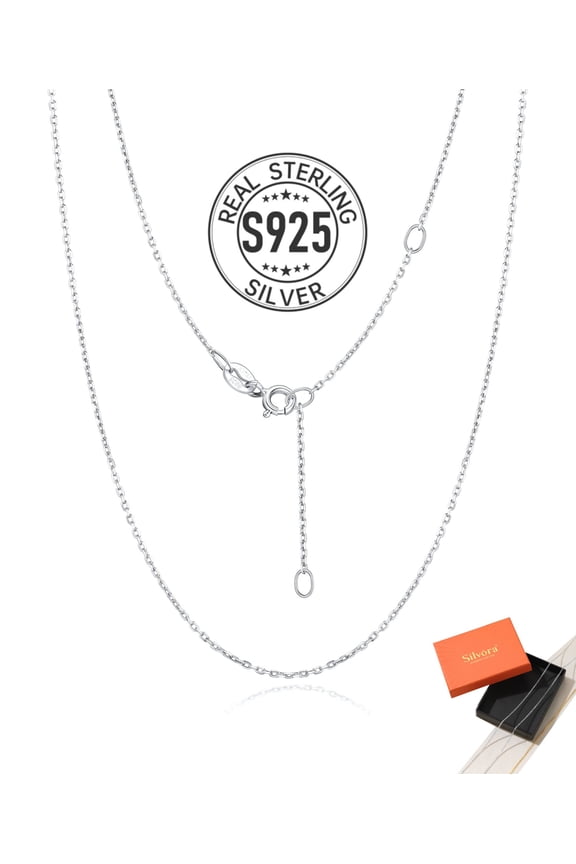 925 Sterling Silver Necklace for Women 1.5mm Choker Chain Necklaces Adjustable Dainty Minimalist Holiday Jewelry Gift 16/18/20/22/24 Inch
