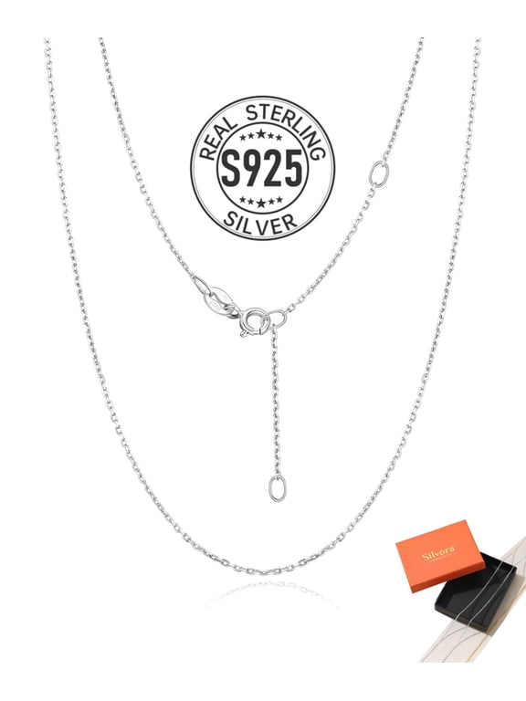 925 Sterling Silver Necklace for Women 1.5mm Choker Chain Necklaces Adjustable Dainty Minimalist Holiday Jewelry Gift 16/18/20/22/24 Inch