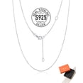 thumbnail image 1 of Silvora 925 Sterling Silver Necklace for Women 1.5mm Choker Chain Necklaces Adjustable Dainty Minimalist Holiday Jewelry Gift 16/18/20/22/24 Inch, 1 of 10