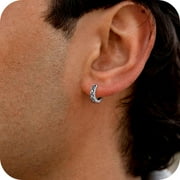Silvora 10MM Celtic Knot Hoop Earring for Men 925 Sterling Silver Huggie Earrings Jewelry Gifts Fathers Day Christmas