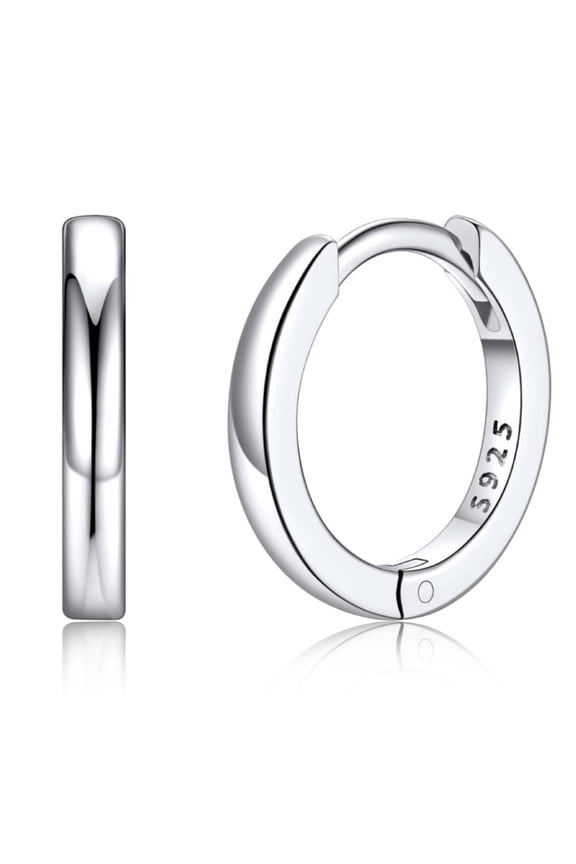 Pure Sterling Silver Small Hoop Earring for Women 10mm Hypoallergenic Tiny Huggie Earrings Cartilage Earring Jewelry Gift