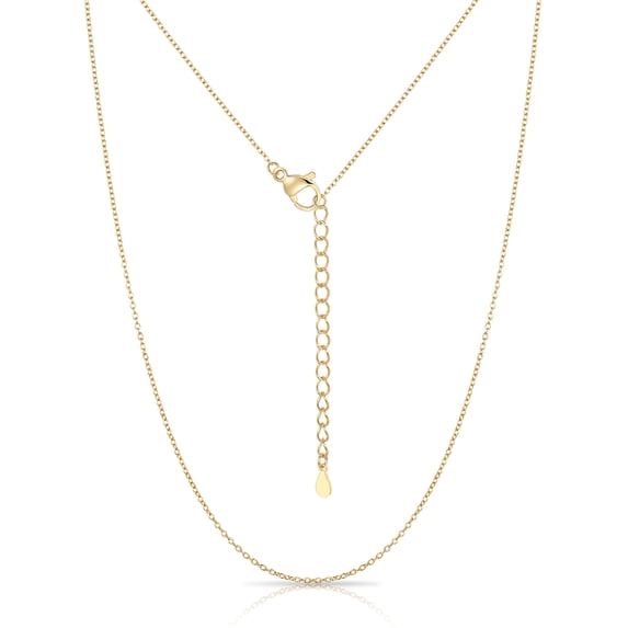 Silvora 14K Gold Plated Chain Necklace for Women Rolo Cable Necklace Chain Replacement for Pendant 316L Stainless Steel Non Tarnish 1mm 26 Inch Jewelry Gifts for Daughter Graduation