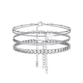 thumbnail image 1 of Silvora 3PCS Layered Anklets for Women Silver Stainless Steel Stackable Flat Snakle Cuban Chain Heart Ankle Bracelet Set Adjustable Foot Chain Beach Boho Jewelry Gifts for Birthday Mothers Day, 1 of 6