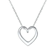 Silvora 925 Sterling Silver Heart Necklace for Women Love Pendant Necklaces Hypoallergenic Simple Jewelry for Wife Mom Daughter - Silver