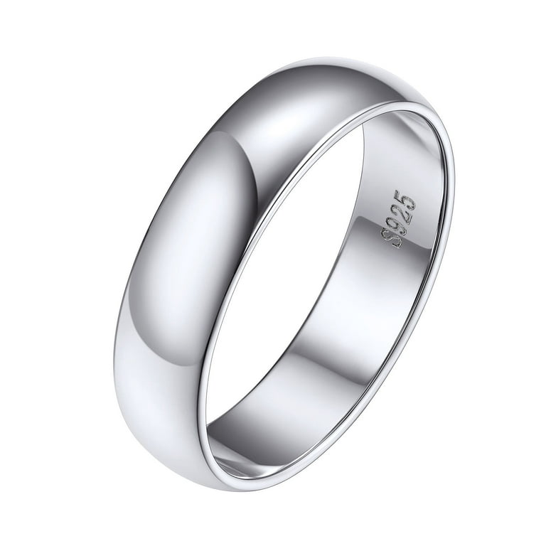 Silvora 925 Sterling Silver Wide Band Rings, Hypoallergenic