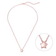 Silvora 925 Sterling Silver Tiny Cute Star Pendant Necklace for Women Dainty Star Pendant with Chain Mom Daughter Jewelry Gifts, Rose Gold Plated