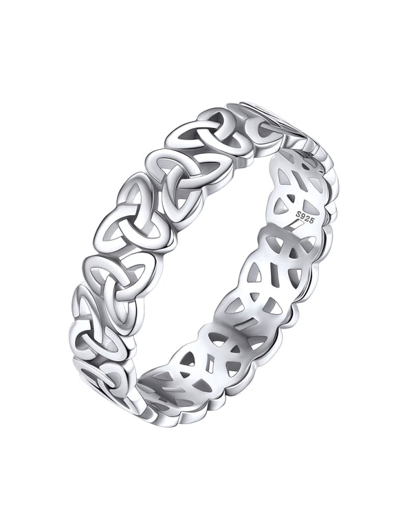 Celtic Knot Ring for Women Men 925 Sterling Silver Finger Rings Promise Ring for Her Jewelry Gift Size 5-11