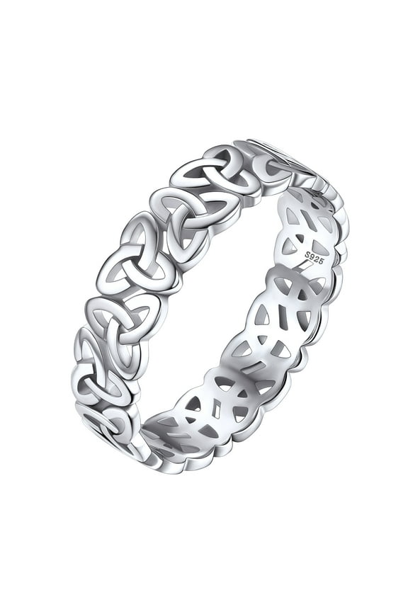 Celtic Knot Ring for Women Men 925 Sterling Silver Finger Rings Promise Ring for Her Jewelry Gift Size 5-11