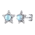 thumbnail image 1 of Silvora Celtic Star Stud Earrings 925 Sterling Silver Hypoallergenic Moonstone Earrings for Women, 1 of 8