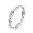 thumbnail image 1 of Silvora Vintage Twisted Wedding Bands for Women Stackable Rings Sterling Silver Cubic Zirconia Jewelry Gifts Size 4-12, 1 of 9