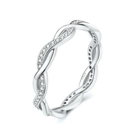 Eternity Wedding Band with Cubic Zirconia Rhodium on Sterling Silver Nontarnish Eternity Wedding Band with Cubic Zirconia Rhodium on Sterling Silver Nontarnish