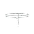 thumbnail image 1 of Silvora 925 Sterling Silver Double Layer Anklets for Women Initial Charm Letter Ankle Bracelet Waterproof Birthday Christmas Valentines Jewelry Gift, 1 of 8