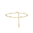thumbnail image 1 of Silvora Gold Plated Beaded Chain Anklet for Women Stainless Steel Ankle Bracelet Dainty Adjustable Foot Chain Waterproof Summer Beach Jewelry Gifts for Wife Anniversary, 1 of 6