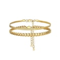 thumbnail image 1 of Silvora Gold Plated Layered Anklets for Women Stackable Flat Snakle and Cuban Link Chain Ankle Bracelet Set Adjustable Foot Chain Summer Beach Jewelry Gifts for Granddaughter Christmas, 1 of 6