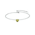 thumbnail image 1 of Silvora Heart Anklet Bracelet for Women August Green Peridot Sterling Silver Anklet Summer Beach Foot Jewelry for Her Wife Daughter Mom, 1 of 9