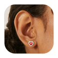 thumbnail image 1 of Silvora 925 Sterling Silver Heart Stud Earrings for Women July Birthstone Elegant Earring Birthday, Anniversary, Christmas Jewelry Gift, 1 of 7