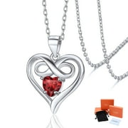 Silvora Infinity Heart Silver Necklaces for Women with Birthstone Pendant Women's Jewelry Gifts