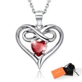 thumbnail image 1 of Silvora S925 Sterling Silver Necklace for Women Heart Infinity Birthstone Necklaces Red Ruby Pendant Birthday Christmas Anniversary Valentines Jewelry Gifts, July, 1 of 9