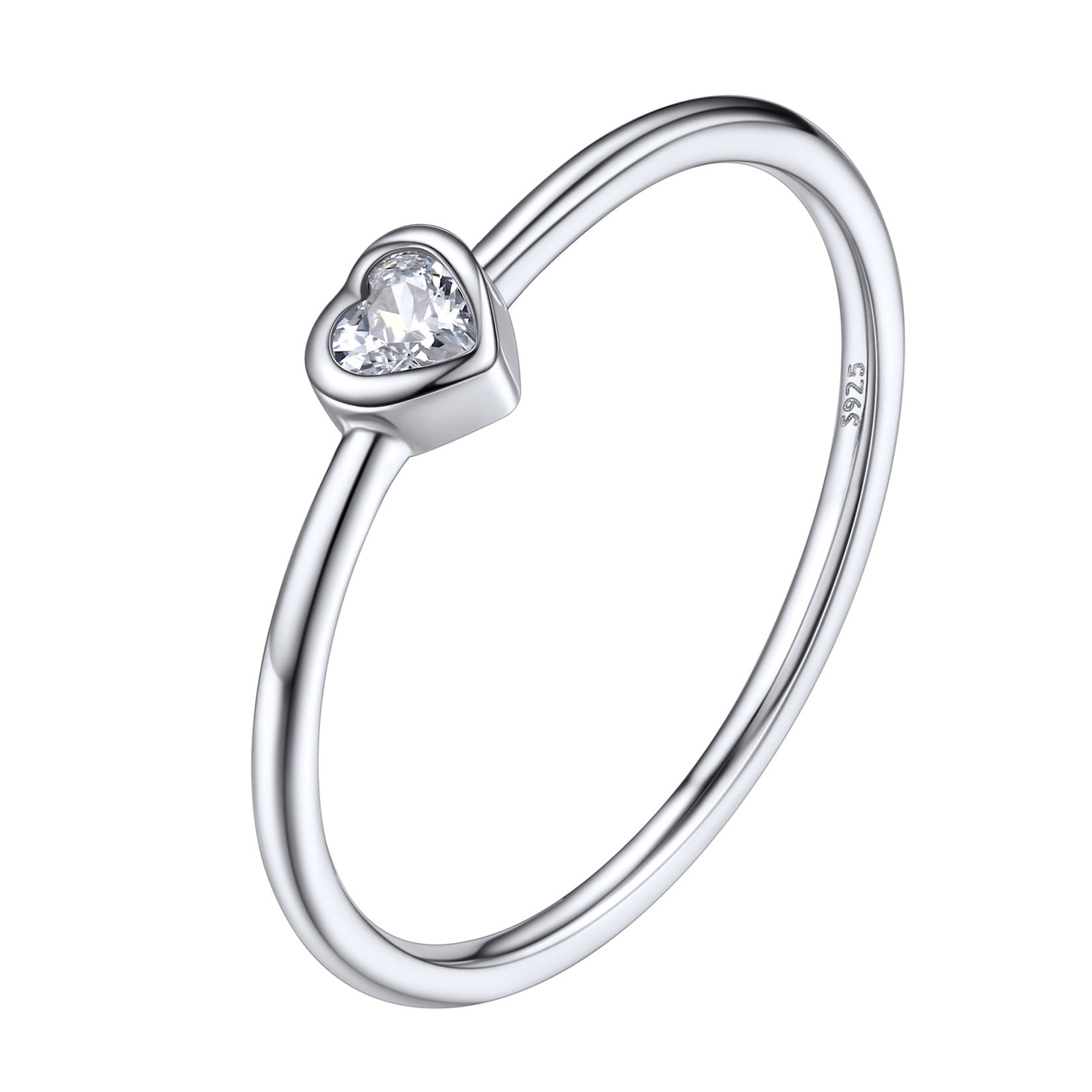 Buy Heart Shaped Purple Solitaire Amethyst Real Diamond 925 Sterling Silver  Ring - Surat Diamond