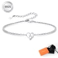 thumbnail image 1 of Silvora Initial Heart Bracelet for Women 925 Sterling Silver Chain Bracelets Charms Bracelets Birthday Anniversary Jewelry Gift for Daughter Girlfriend - Letter A, 1 of 8